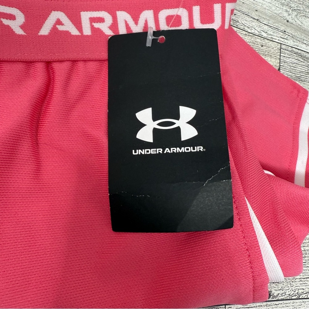 NWT-Under Armour Women's Tech Play Up 3" Shorts Size XL Pink/White - Picture 5 of 8